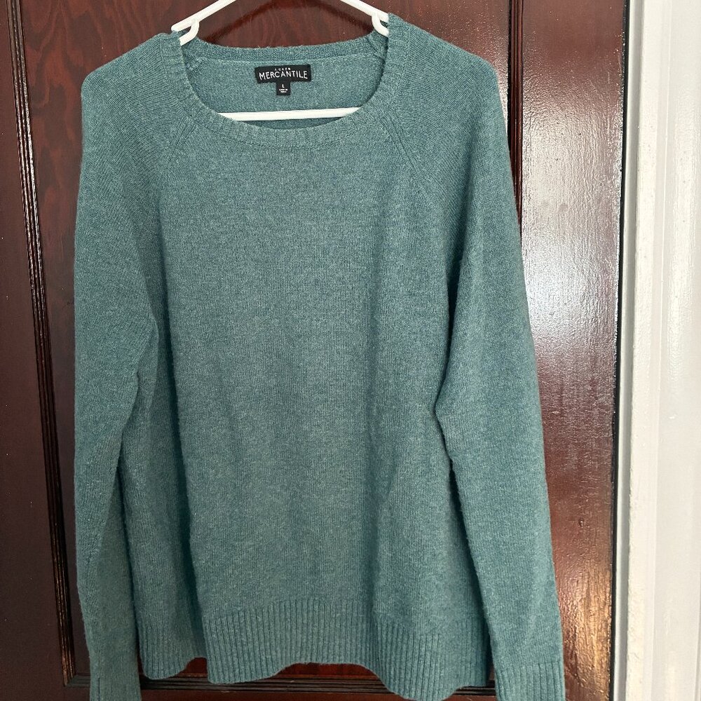 Blue-green J.Crew Crew Neck Sweater